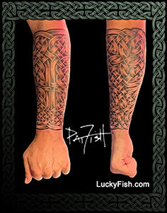 Arm Guard Tattoo with Forearm Wrap Celtic Knotwork Design – LuckyFish Art